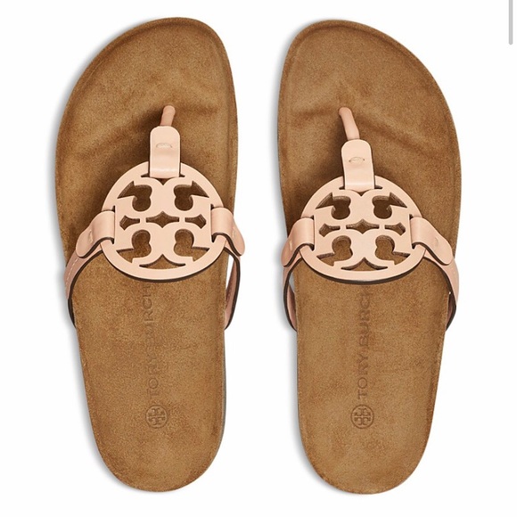 Tory Burch Miller Cloud Sandals Size 7.5 
Color: Orange Bright Peach/ Natural - Picture 12 of 12